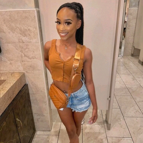 Brown Quilted Square Purse with Coin Purse - Picture 8 of 8